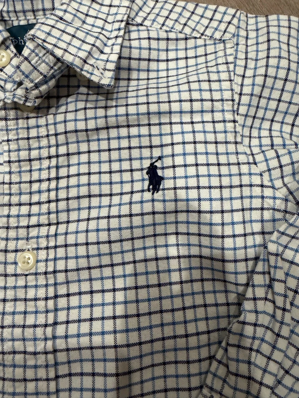 Ralph Lauren Little Boys Long-Sleeve Checked Plaid Poplin Shirt Size 3